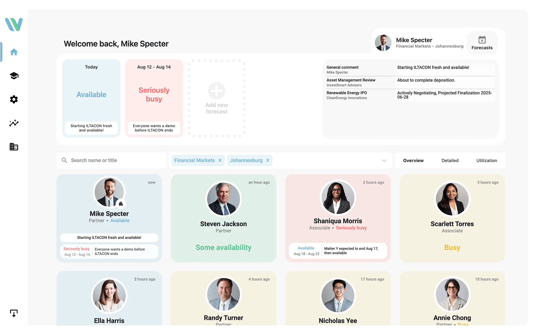 Wemble application interface showing work allocation